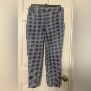 Talbots blue and white chatham curvy ankle pants size 8